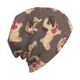 thumbnail image 6 of Xecao Cut Pug Print Beanie Knitted Hat for Men Women, Winter Fashion Knit Cuffed Caps Unisex, 6 of 7