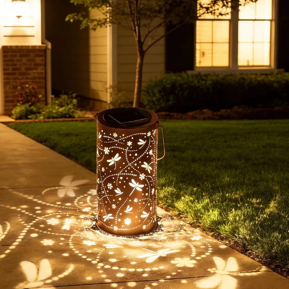 RYLZX Gifts for Women Dragonfly Solar Lanterns Outdoor Waterproof Hanging Solar Lights Dragonfly Gifts for Women Men Metal Decorative LED Lanterns for Garden Decor,Yard,Patio,Lawn,Tabletop,Pathway