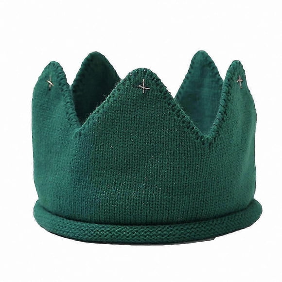 Winter Knitted Hat and Headband for Baby Girls - Soft Crown Design (Blue)