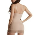 thumbnail image 2 of Defitshape Women's Full Slips Sexy Under Dress Cami Seamless V Neck Mini Spaghetti Strap Sleeveless Tummy Control Low Back Built-in Bra Undergarment Chemises Lingerie Inner Wear Nude 2-4, 2 of 3