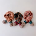 thumbnail image 3 of Bufanda de invierno para niños, moderna bufanda de lana tejida para niños y niñas, bufanda de cuadros con rombos, bufanda de lana cruzada para niños, 3 of 6