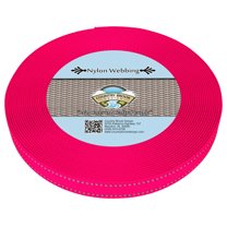 Country Brook Design® 3/4 inch Hot Pink Reflective Nylon Webbing, 50 Yards