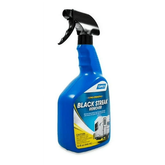 Camco /RV Pro-Strength Black Streak Remover | Cleans off Black Streaks, Bugs, Tar, and More | 32oz (41008)