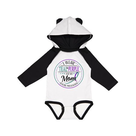 

Inktastic Suicide Prevention- I Wear Teal and Purple for My Mom Gift Baby Boy or Baby Girl Long Sleeve Bodysuit