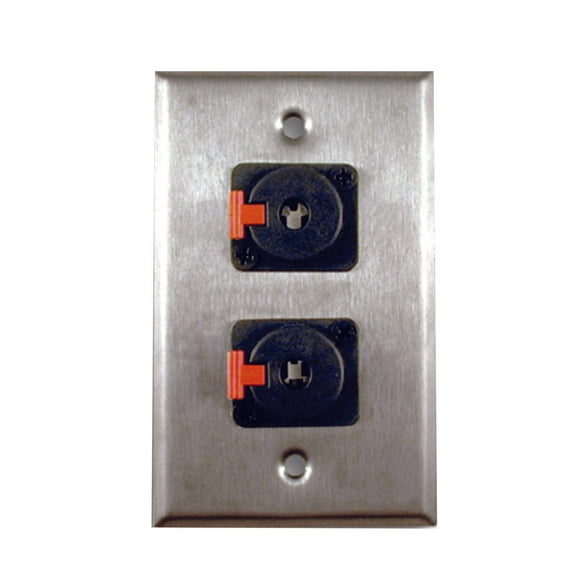 Single Gang Stainless Steel Wall Plate with Dual TRS Female