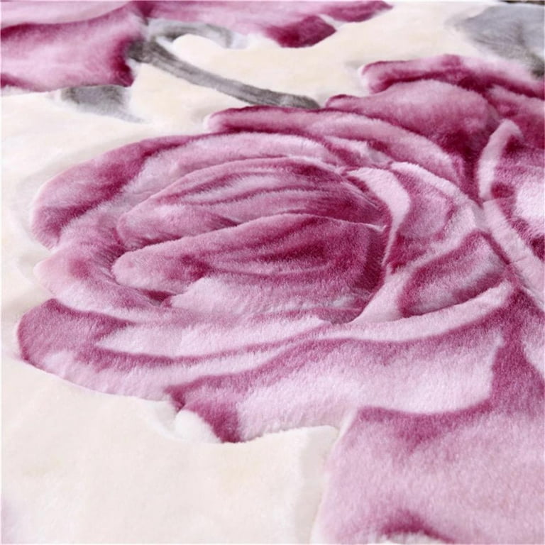 DBOZE LUXURY, Warm Heavy Plush Korean Style Blanket, 2 Ply Reversible Silky Touch Velvet Warm Plush Fleece Blanket (King Size, Lavender/Cream)