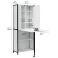 thumbnail image 3 of Sew Ready Multipurpose Armoire with Folding Top for Crafts Office Sewing, Black and White, 3 of 12