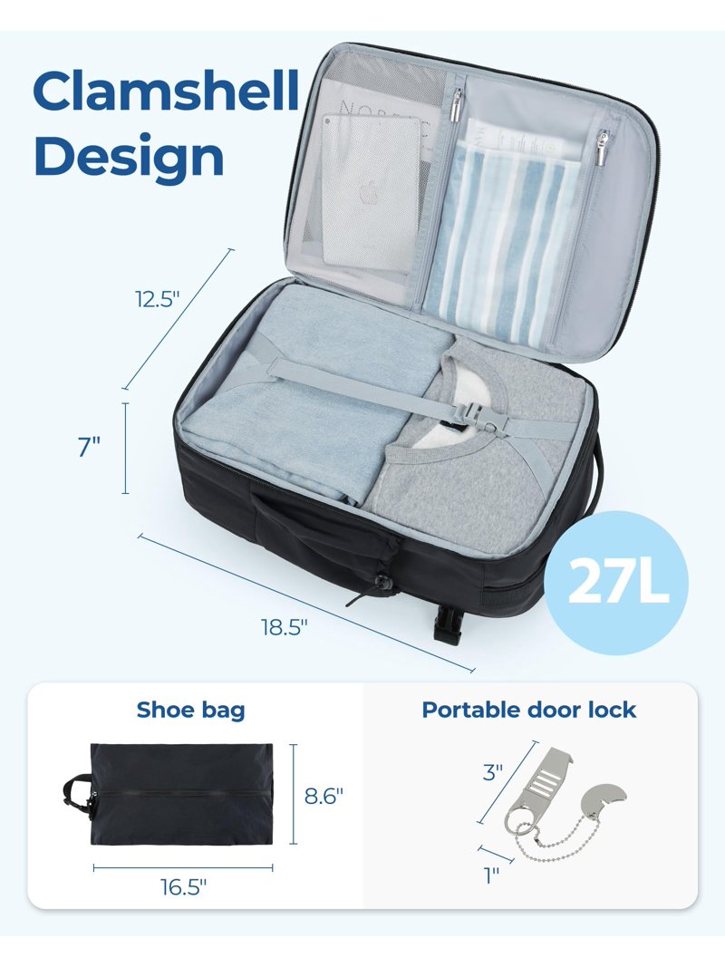 BAGSMART Carry On Travel Backpack, 17.3 Inch Large Travel backpack Carry On Amazon.com: BAGSMART Carry On Travel Backpack, 17 Inch Large  main image 4