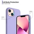 thumbnail image 4 of Compatible with iPhone 13 Case 6.1, Slim Liquid Silicone 3 Layers Full Covered Soft Gel Rubber Case Cover 6.1 inch-Light Purple, 4 of 11