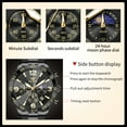 thumbnail image 3 of OLEVS Watches for Men Luxury Dress Chronograph Analog Quartz Gold Plated Stainless Steel Moon Phase Waterproof Luminous Date Fashion Mens Wrist Watches Reloj Para Hombre, 3 of 15