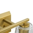 thumbnail image 4 of Vertex Collection Two-Light Brushed Gold Clear Glass Contemporary Bath Light, 4 of 13