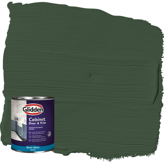Glidden Cabinet Door and Trim Semi Gloss Paint, Pine Forest, 1 Quart