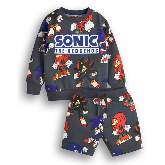 Sonic the Hedgehog Boys Grey Sweatshirt and Shorts Set