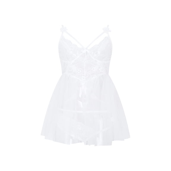 Sleepwear for Women Sexy Women's Lingerie Lace Babydoll Strap Chemise Nightgown Halter Teddy V Neck Sleepwear Night Dress