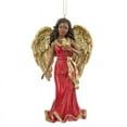 thumbnail image 3 of Kurt Adler 4.75" Resin Red & Gold African American Angel Ornament 3/asstd, 3 of 6