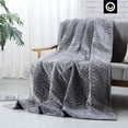 thumbnail image 3 of Posh Iniko 48"x72" Quilted Mink Velvet Blanket in Gray (8 lbs), 3 of 9