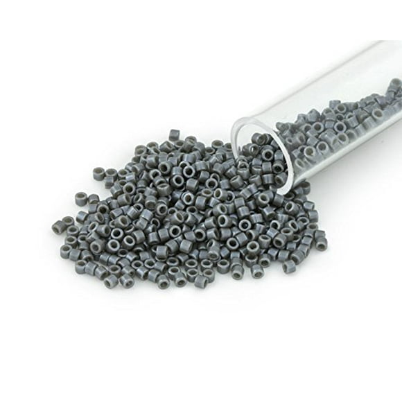 Miyuki Perle de Rocaille Délica 11/0 Gris Foncé Lustré Opaque (Tube de 3 Grammes)
