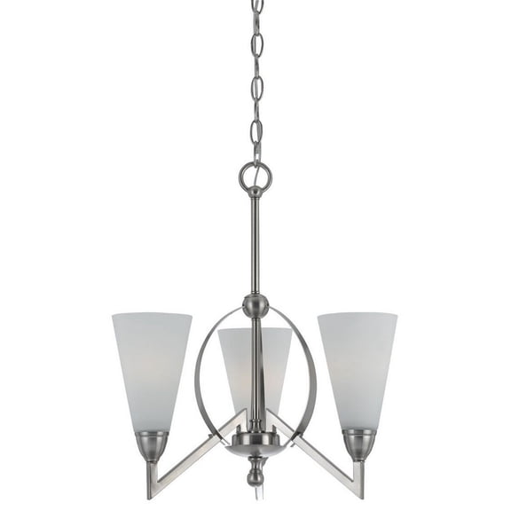 Cal Lighting Three Light Chandelier in Brushed Steel