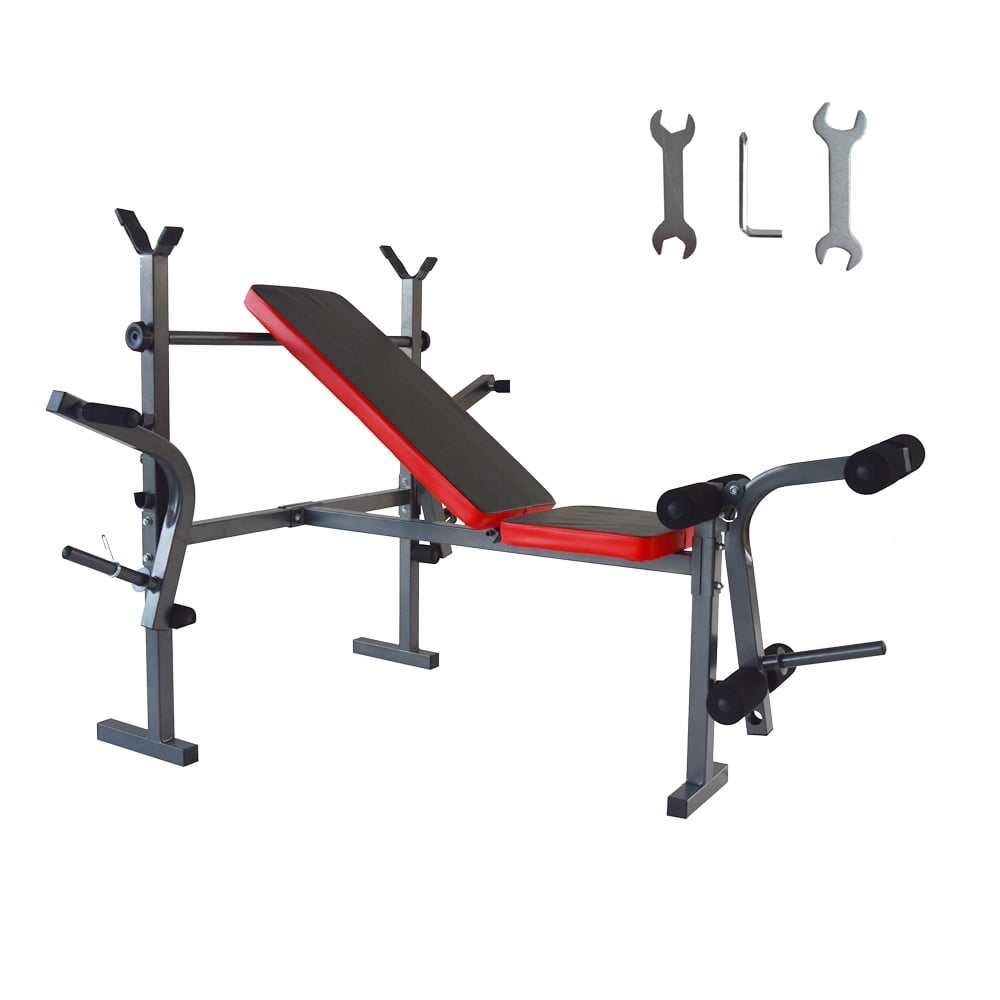 Details about   Weight Bench Set Adjustable Home Gym Press Lifting Barbell Exercise Workout US 