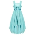 thumbnail image 2 of CHICTRY Girls Chiffon Sequins Birthday Party Proms Dress Pleated High-low Hem Flower Girls Dress Turquoise-B 16, 2 of 7