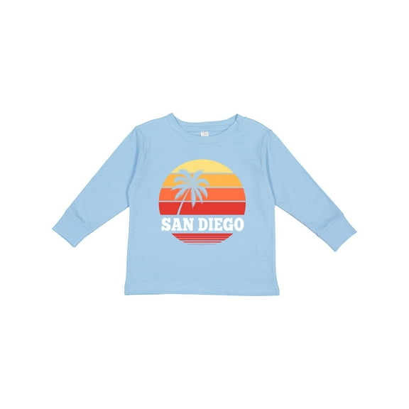 Inktastic San Diego California Vacation Retro Sunset Boys or Girls Long Sleeve Toddler T-Shirt