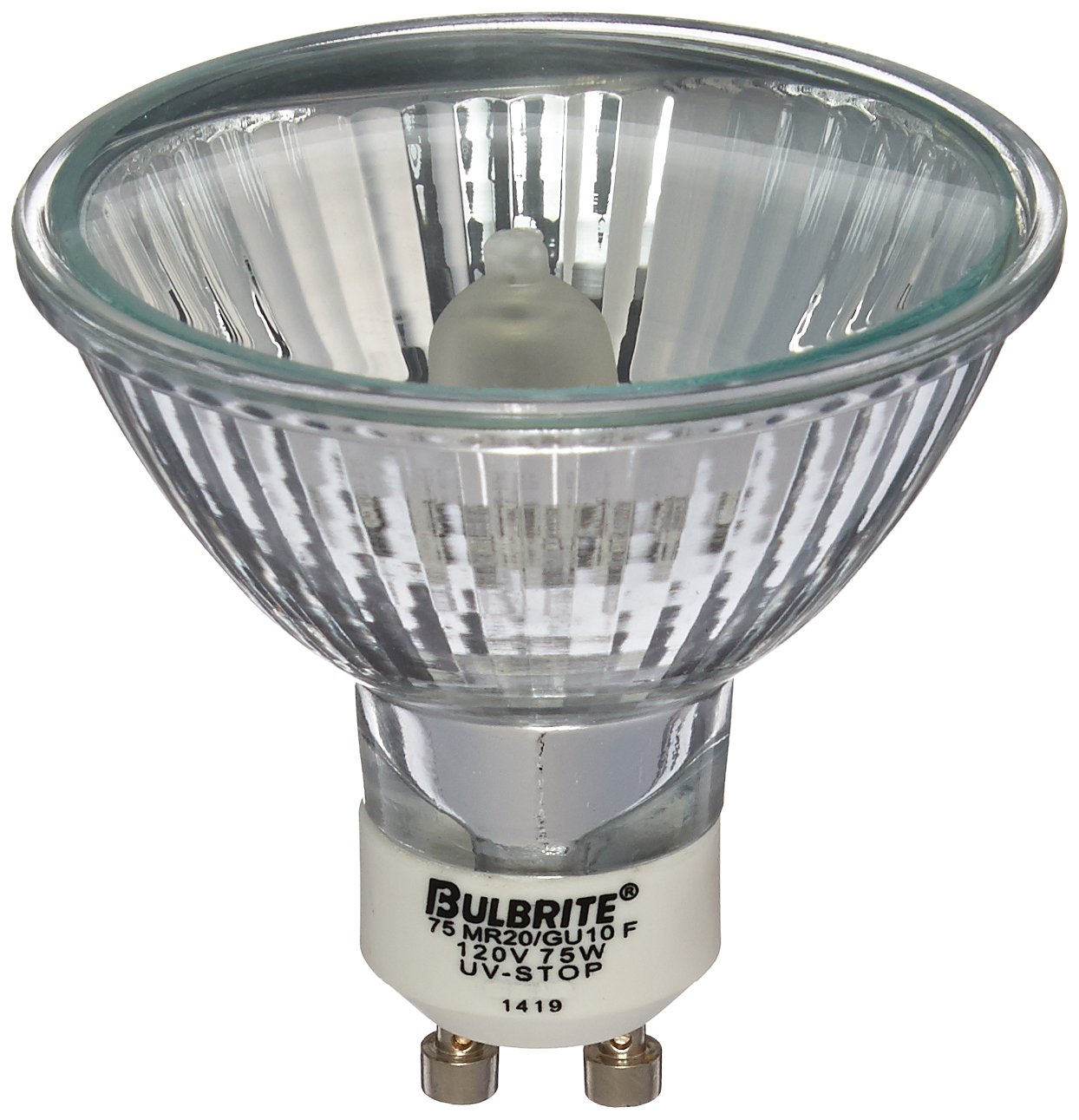 75MR20/GU10F 75Watt 120Volt Halogen MR20 Lensed GU10 Base, Flood