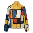 thumbnail image 6 of Jackets for Women Winter Coat Jackets Flannel Stand Collar Jacket(Mondrian Inspired,Size:S-4XL), 6 of 7