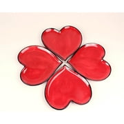 Fine Ceramic Anniversary Happy Shape Dessert Plates (Set of 4), 5-1/4"