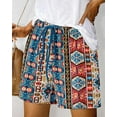 thumbnail image 3 of FreshPrettyWomens Boho Summer Shorts Beach Vacation Clothes 2025 Elastic Waist Casual Printed Loose Short Lounge Pant Pockets, 3 of 5
