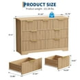 thumbnail image 3 of 7 Drawer Fluted Wooden Chest of Drawers, 47.24" Wide Modern Dresser with Metal Handles, Clothes Storage Organizer & TV Stand for Bedroom Living Room - Natural, 3 of 8