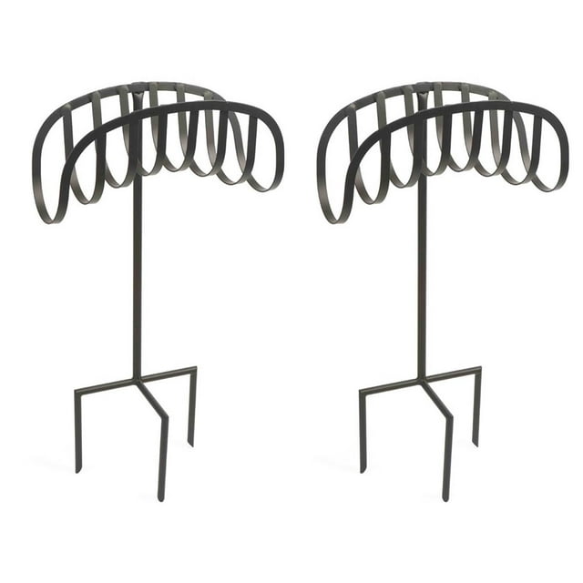 Liberty Garden Decorative Steel Manager Garden Hose Storage Stand (2 Pack)