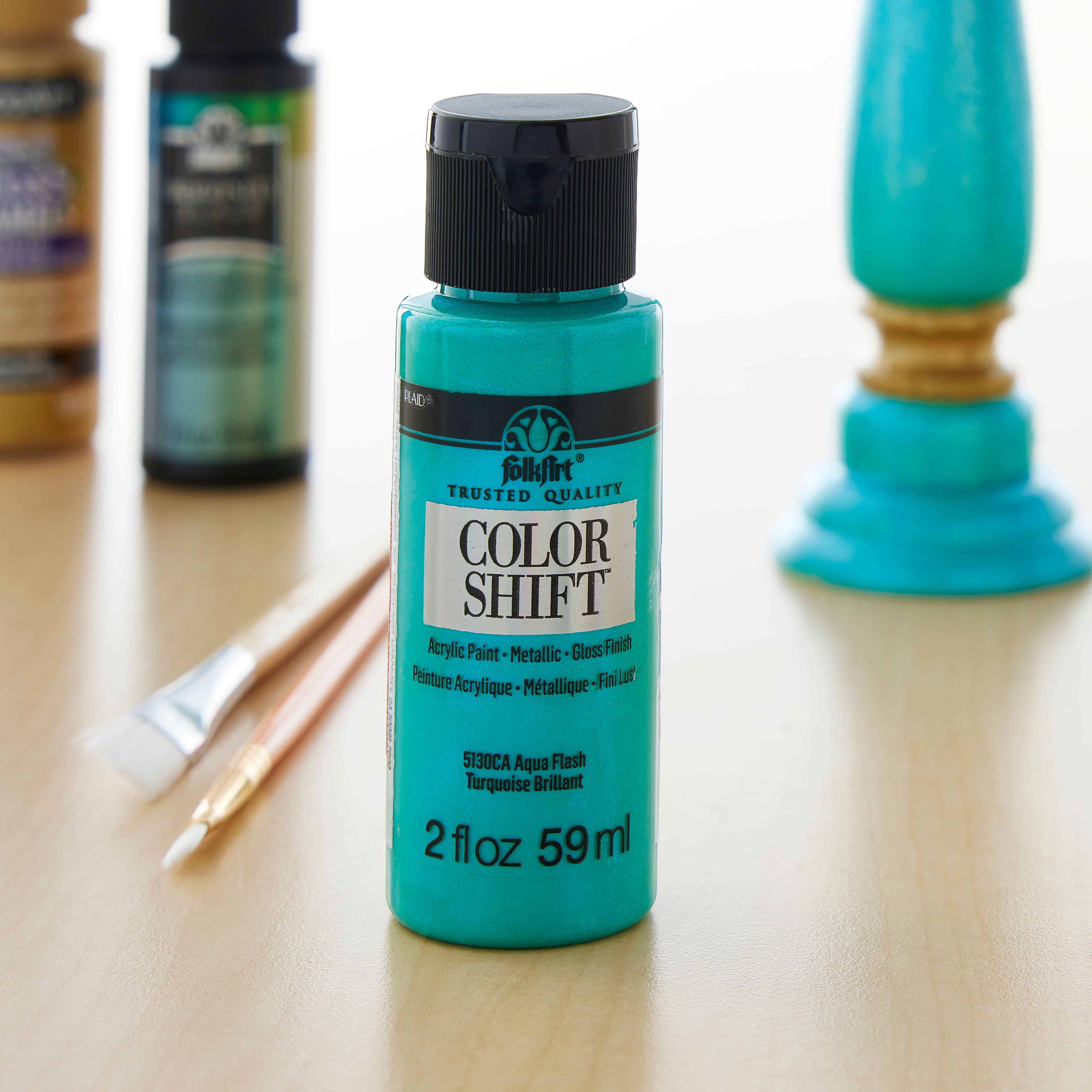 FolkArt Color Shift Metallic Acrylic Paint, Aqua Flash - 2 fl oz bottle