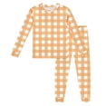thumbnail image 3 of WOYY Girls Plaid Pajamas Snug Fit Long Sleeve Top Pants Sleepwear Loungewear, Sizes 2-10, 3 of 7