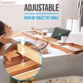 thumbnail image 4 of SereneLife Luxury Bamboo Bathtub Caddy, Extendable & Adjustable Tray W/ Device/Book Holder, Natural, 4 of 8