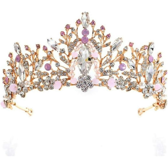 Bridal Rhinestone Tiara Gem Crystal Hair Crown Princess Headpiece Wedding Hair Accessories for Women and Girls