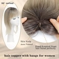 thumbnail image 7 of Hair Topper with Bangs for Women, 3D 360° Coverage Clip In Hair Piece, Natural Looking Fluffy Synthetic Topper for Thinning Hair and Daily Volume Enhancement(Rose Gold,One Size), 7 of 7