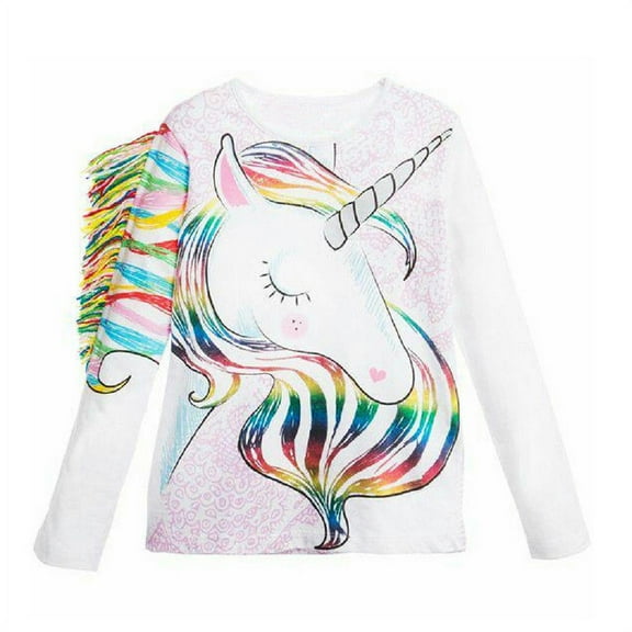 Canis Unicorn Toddler Kids Girls Summer Long Sleeve Tops T-shirt Clothes Casual 1-6T