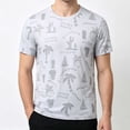 thumbnail image 4 of TKKCS Mens Graphic Crew Neck T-Shirt- Breathable Summer Casual Lightweight Daily Wear Tropical Print Short Sleeve Tees White Size S, 4 of 5