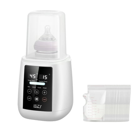 Bottle Warmer, LSZY 12-in-1 Fast Baby Bottle Warmer for Breastmilk/Formula w/20 Bags, Night Light, Milk Warmer with Accurate Temp Control 48H Keep,Thaw, Food Heating Sterili-zing