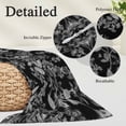 thumbnail image 6 of Black and White Floral Throw Pillow Cover, Pillowcase Protectors with Zipper, Breathable Decorative Lumbar Pillow Case Cover, Modern Oil Painting Abstract Art Pillow Shams for Couch Sofa 16x24Inch, 6 of 8