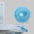 thumbnail image 3 of Portable Clip on Fan With 2 Speeds, Very Low Noise, Suitable for Car Seat, Crib Stroller, Bike, Treadmill, Office, Bed - Blue, 3 of 7