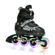M-GRO Adjustable Inline Skates Kids Girls Boys Ages 6-12 with Light Up Wheels?Outdoor Roller Blades Adult Women and Men