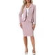 thumbnail image 1 of Conjunto de falda de 2 piezas para mujer INSPIRE CHIC, blazer peplum, falda lápiz de cintura alta, atuendo de trabajo XL rosa, 1 of 6