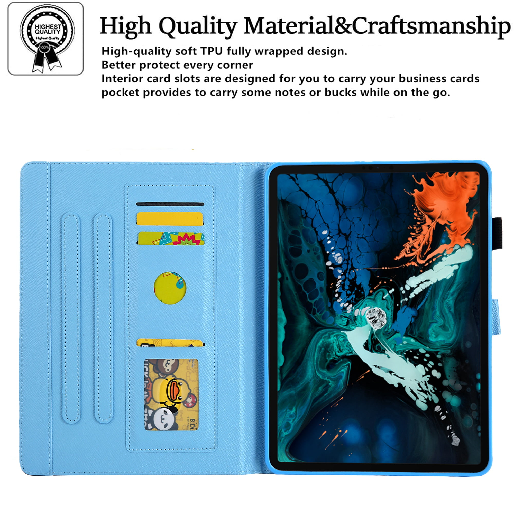 Allytechgroup 2024 iPad Pro 11" M4 Flip Case Cover - Premium Shockproof Stand with Pencil Holder Auto Sleep/Wake Function Protective Bumper Case for Apple iPad Pro 11 Inch M4 2024, Purple Butterfly