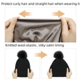 thumbnail image 4 of Gorro de punto de satén elástico sedoso con peinado protector popular europeo y americano, gorro de lana holgado y cálido para mujer, 4 of 6