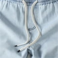 thumbnail image 4 of LYMAYTER Men Jean Shorts Summer Lightweight Drawstring Denim shorts Breathable Straight Leg Shorts XS-2XL, 4 of 7