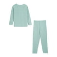 thumbnail image 6 of iiniim Kids Boys Girls Thermal 2 Piece Base Layer Fleece Lined Long Johns Top with Pants Warm Underwear Green 180, 6 of 7