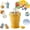 Yellow, variant on 2-in-1 Collapsible Silicone Ice Ball Maker Cup,Touch-Free Large Round Ice Sphere Mold for Whiskey, Foldable Silicone Ice Cube Tray & Travel Cup,One-Click Easy Demolding Leakproof for Juice (Yellow)