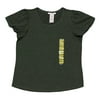 Philosophy Women's Flutter Sleeve Scoop Neck Shirt (Olive Heather, L)