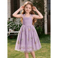 thumbnail image 2 of Flower Girl Dress Elegant Thin Strap Tulle Skirt Princess Gown Perfect for Weddings Birthdays and Special Occasions Purple-8Y, 2 of 8